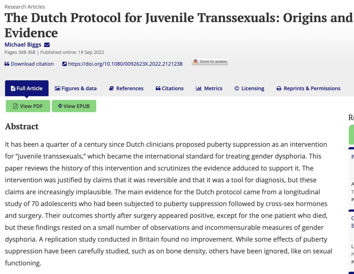 На каких исследованиях основана идеология смены пола у детей